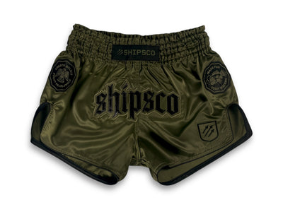 Deep Waters II Olive Green and Black Muay Thai Shorts