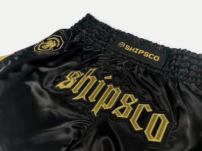 Deep Waters II Black and Gold Muay Thai Shorts