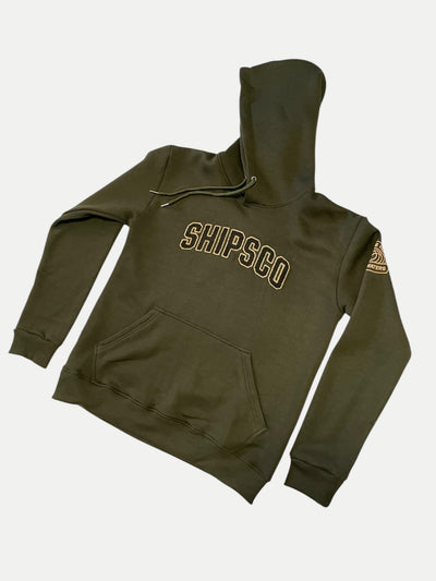 SHIPSCO Chenille Olive Green Hoodie