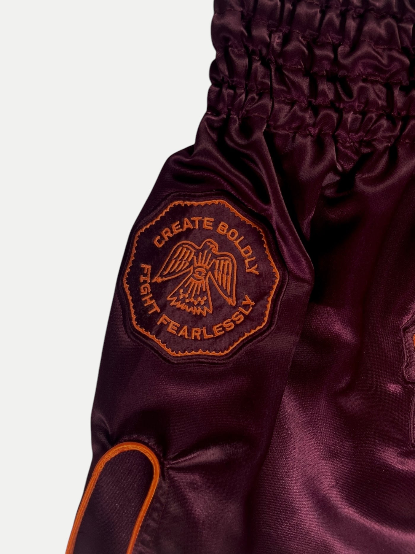 Deep Waters II Burgundy and Orange Muay Thai Shorts