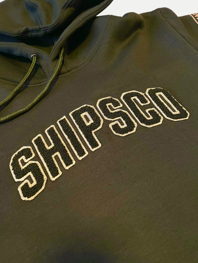 SHIPSCO Chenille Olive Green Hoodie