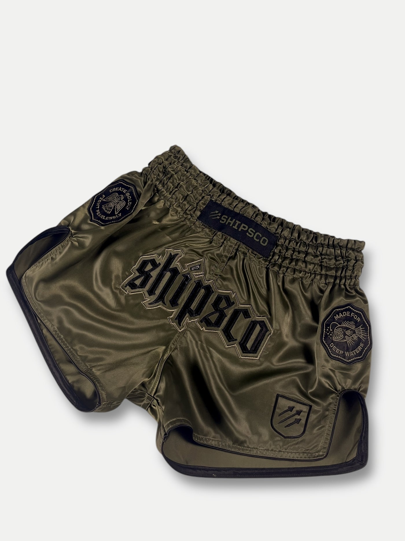 Deep Waters II Olive Green and Black Muay Thai Shorts