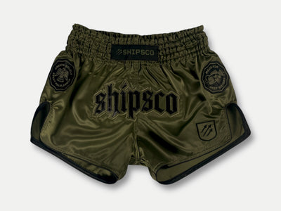 Deep Waters II Olive Green and Black Muay Thai Shorts