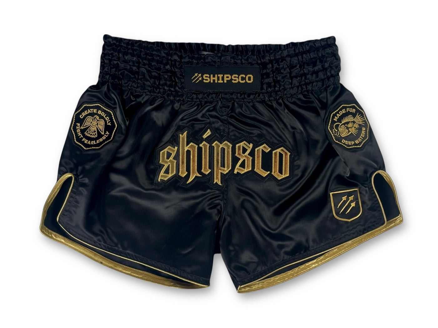 Deep Waters II Black and Gold Muay Thai Shorts