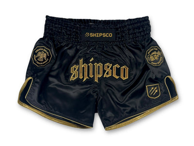 Deep Waters II Black and Gold Muay Thai Shorts