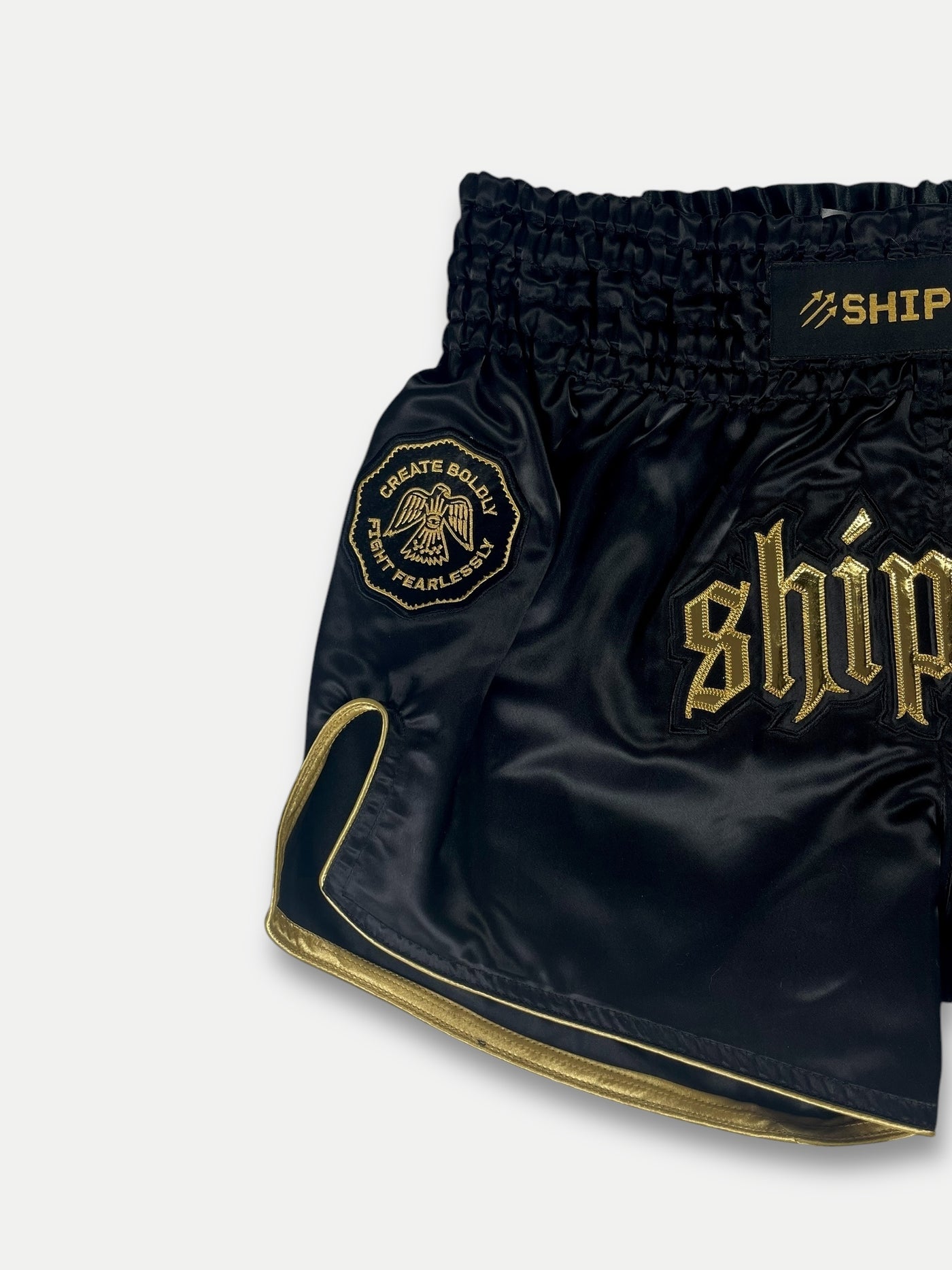 Deep Waters II Black and Gold Muay Thai Shorts