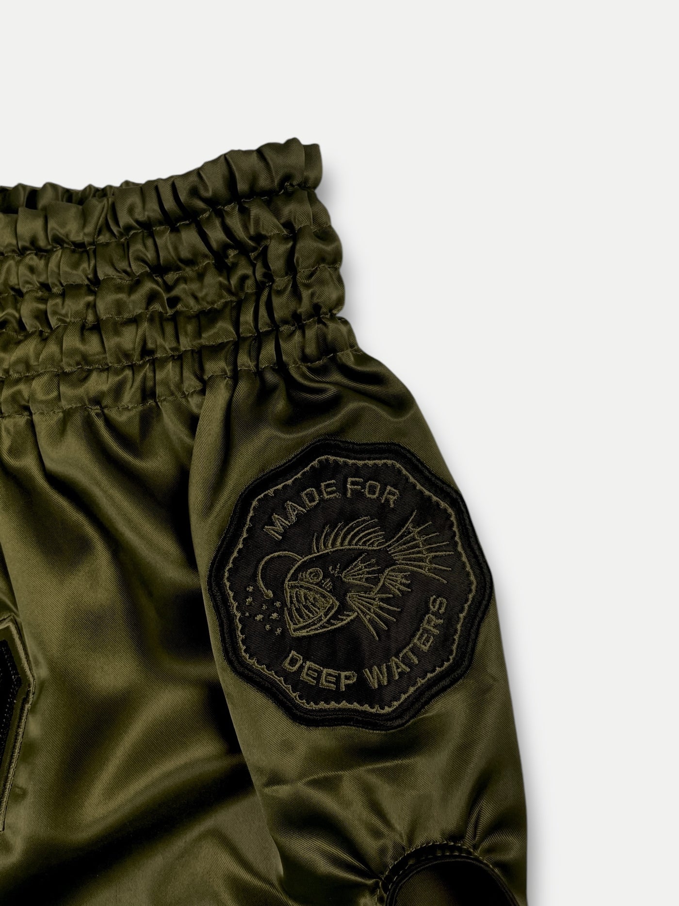 Deep Waters II Olive Green and Black Muay Thai Shorts