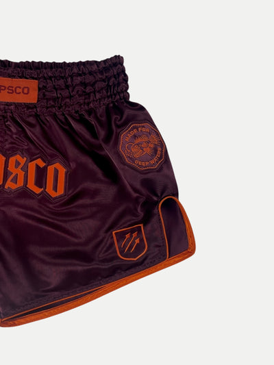 Deep Waters II Burgundy and Orange Muay Thai Shorts