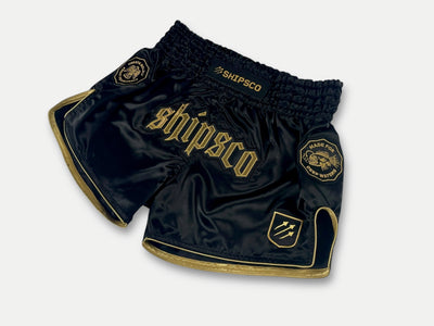 Deep Waters II Black and Gold Muay Thai Shorts