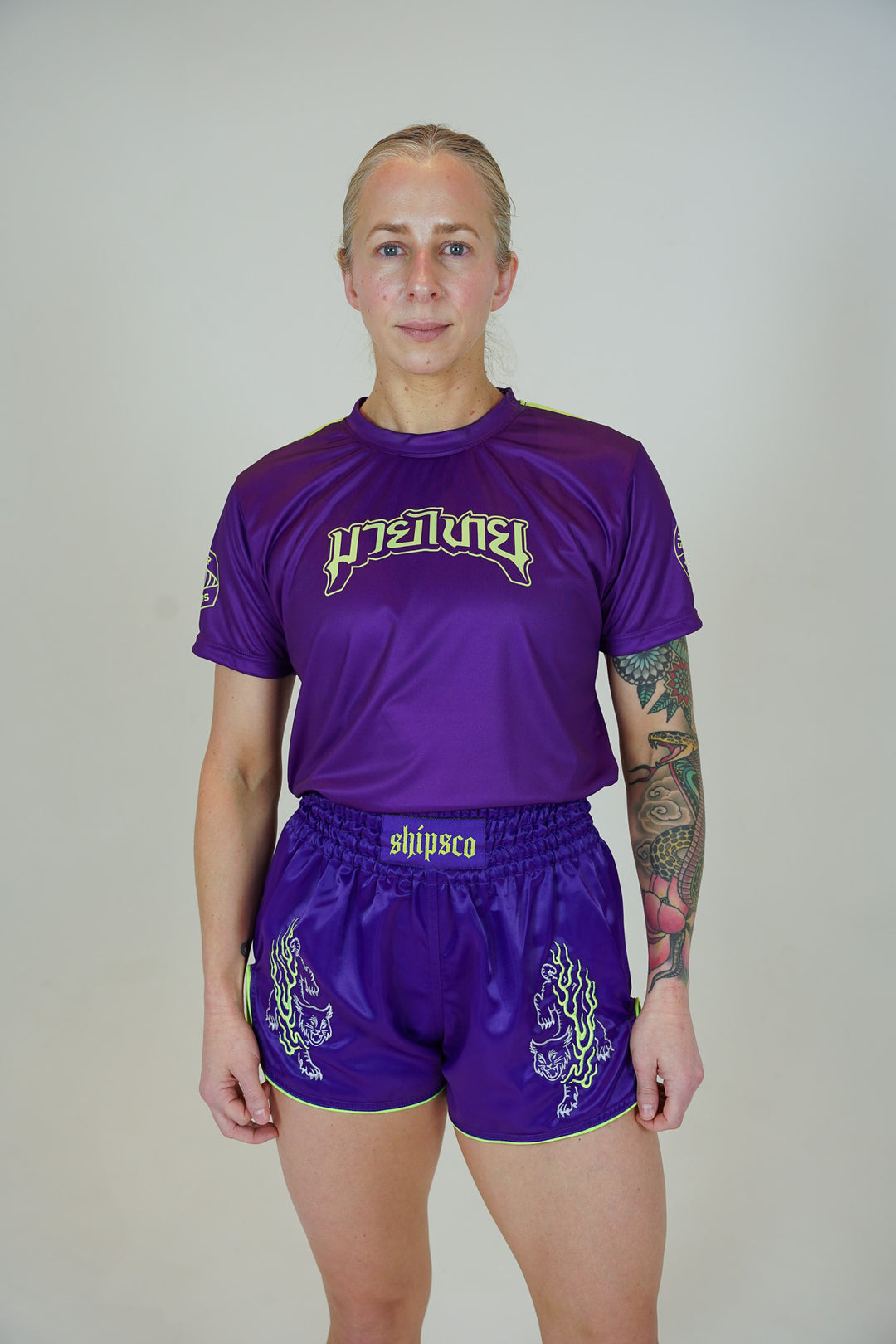 Y.U 紫色 ショートボード Bobcat Muay Thai Shorts – SHIPSCO Fightwear