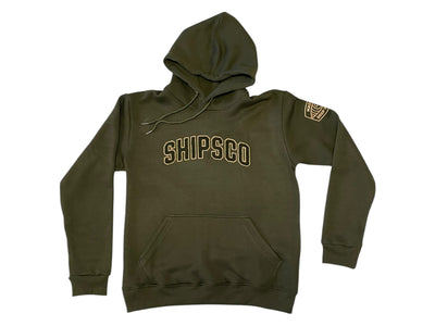 SHIPSCO Chenille Olive Green Hoodie